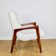 Vintage loft armchair herringbone natural fabric model from the 70s