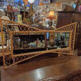 Large and unusual rattan mirror from the 1960s