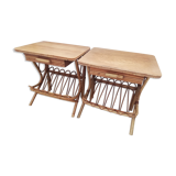 Pair of vintage rattan bedsides