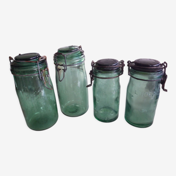 Set of 3 old jars l'Idéal