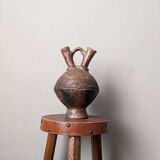Gargoulette en céramique artisanale, poterie ethnique tribale