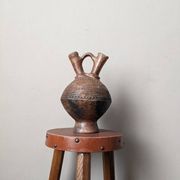 Gargoulette en céramique artisanale, poterie ethnique tribale