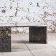 Table basse en marbre forme oeil par Roche Bobois, 1970