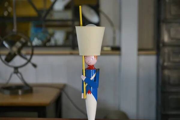 Empire soldier lamp by Suzanne Bonnichon for Jacques Adnet 1960’s