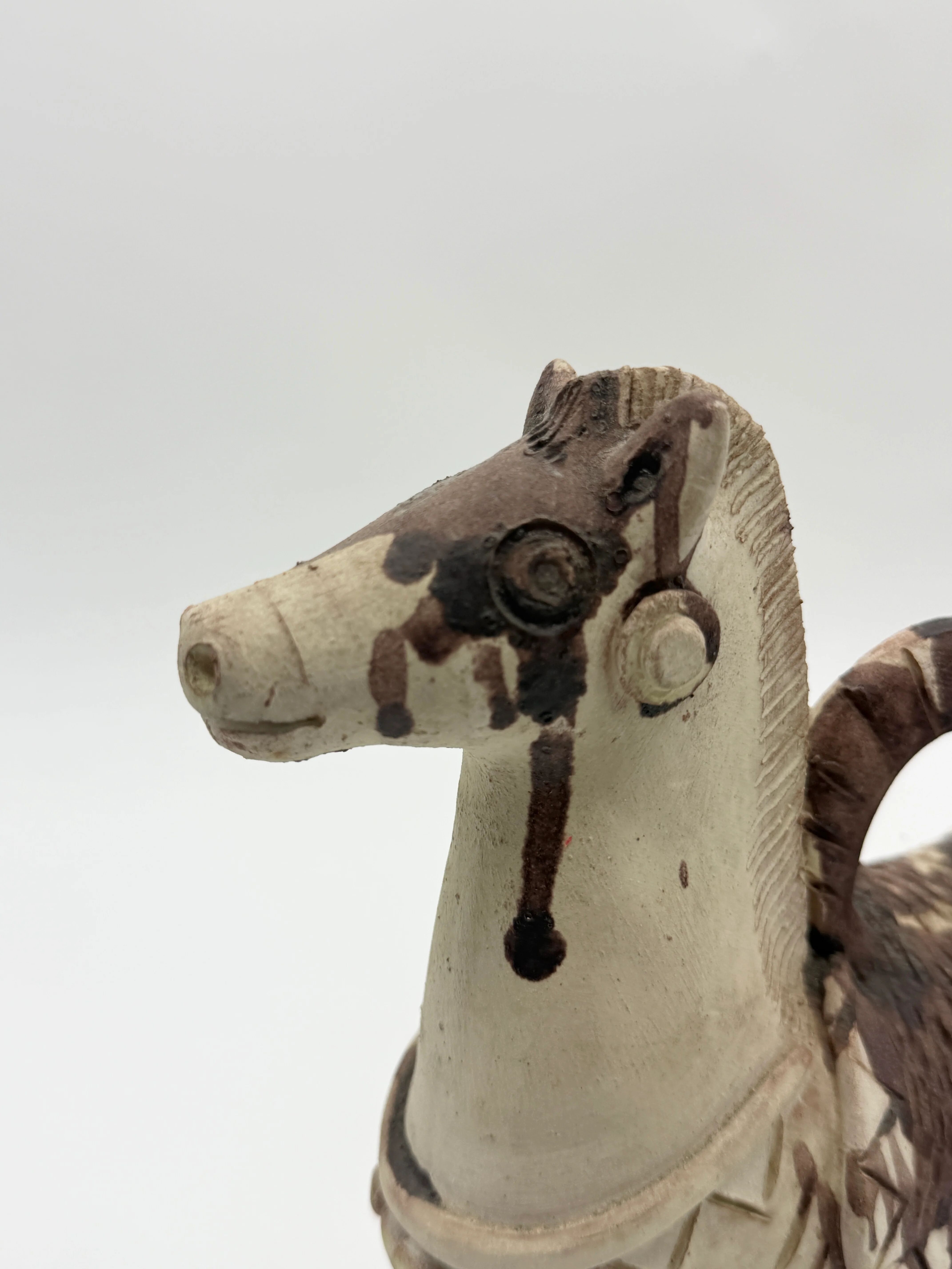 Ceramic candlestick horse, Sardinian, 1960s