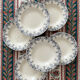 6 deep plates made of ironstone Bourgeois Grand Dépôt Art Nouveau