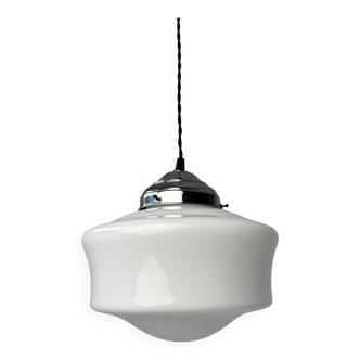 Antique pendant light in vintage opal, 22 cm