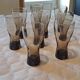Set of 10 smoked glasses from the 60s/70s