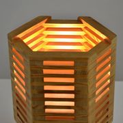 Pine table lamp by Pelle Snickare, Sweden, 1970s