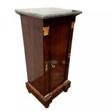 Antique bedside table - napoleon iii column mahogany marble 19th century