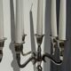 Pair of 5-arm silver-plated metal candlesticks H27