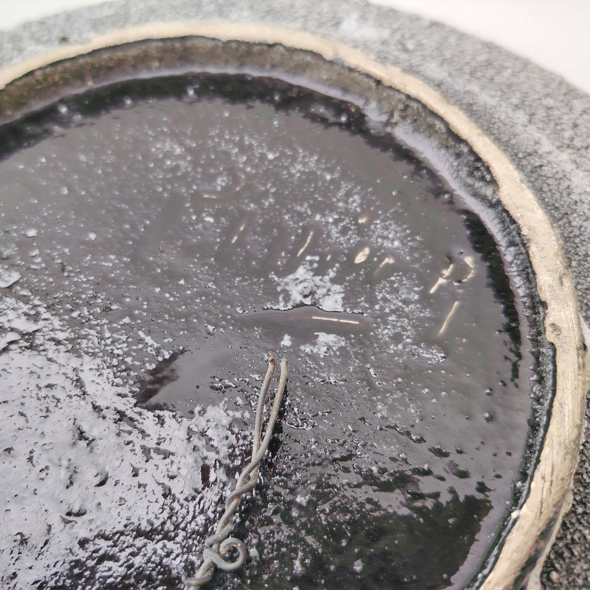 Flat fat lava, ethnic decor, West Germany, signed