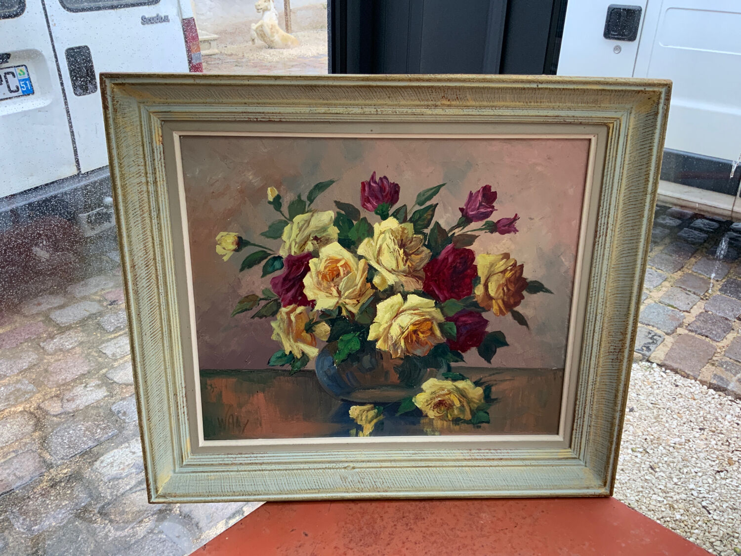 Painting oil on canvas sign waly