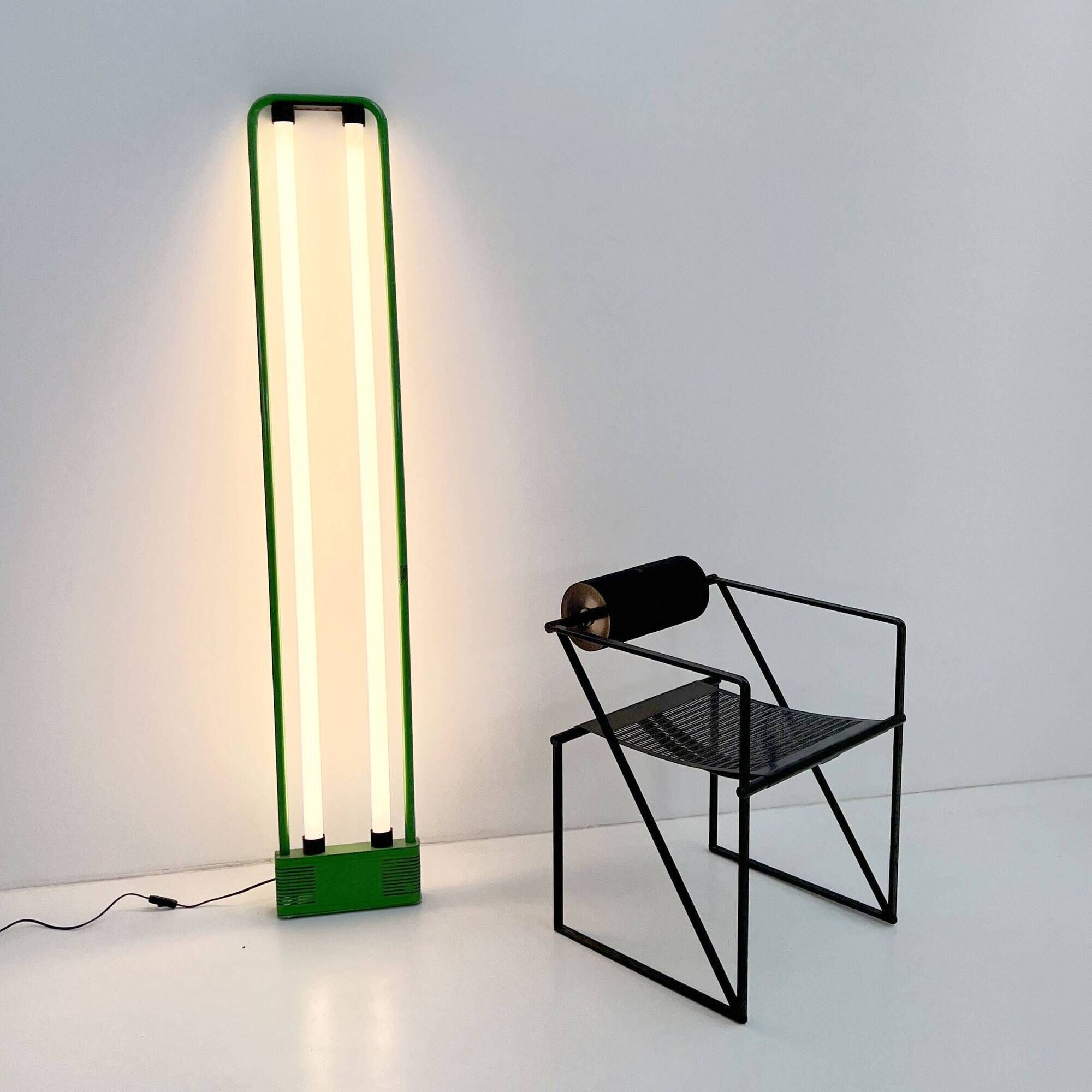 Green floor lamp by Gian N. Gigante for Zerbetto, 1980