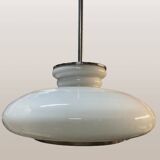 Opaline glass pendant lamp for recycled kitchen counter, vintage glass lampshade, 1960