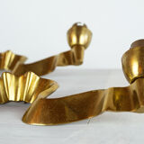 Pair of gilded bronze wall lamps, France, 1940