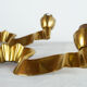 Pair of gilded bronze wall lamps, France, 1940