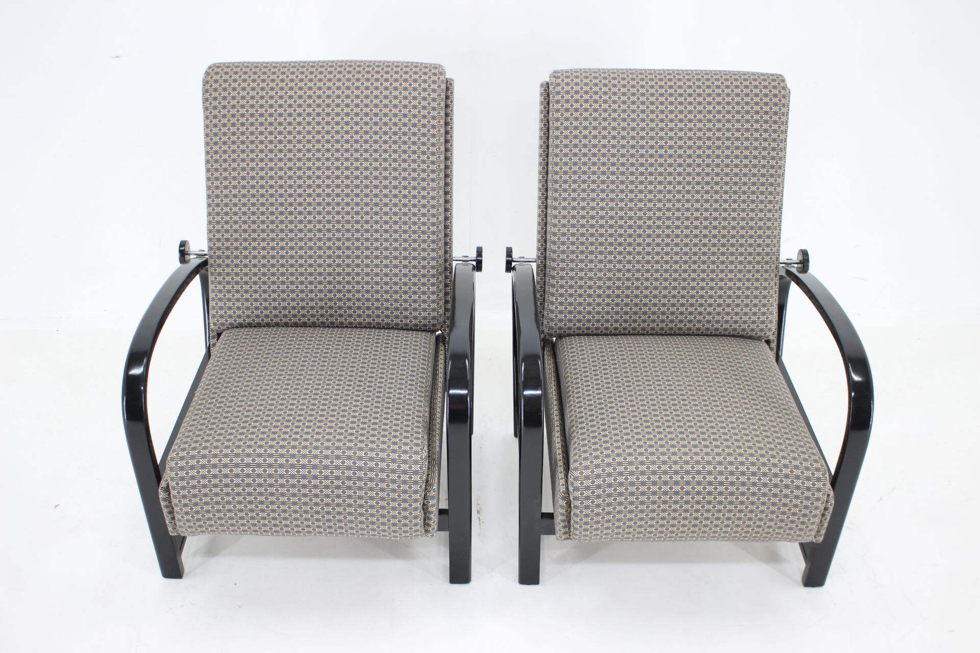 1940s Pair of Kropacek Kozelka Adjustable Armchairs,Czechoslovakia