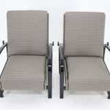 1940s Pair of Kropacek Kozelka Adjustable Armchairs,Czechoslovakia