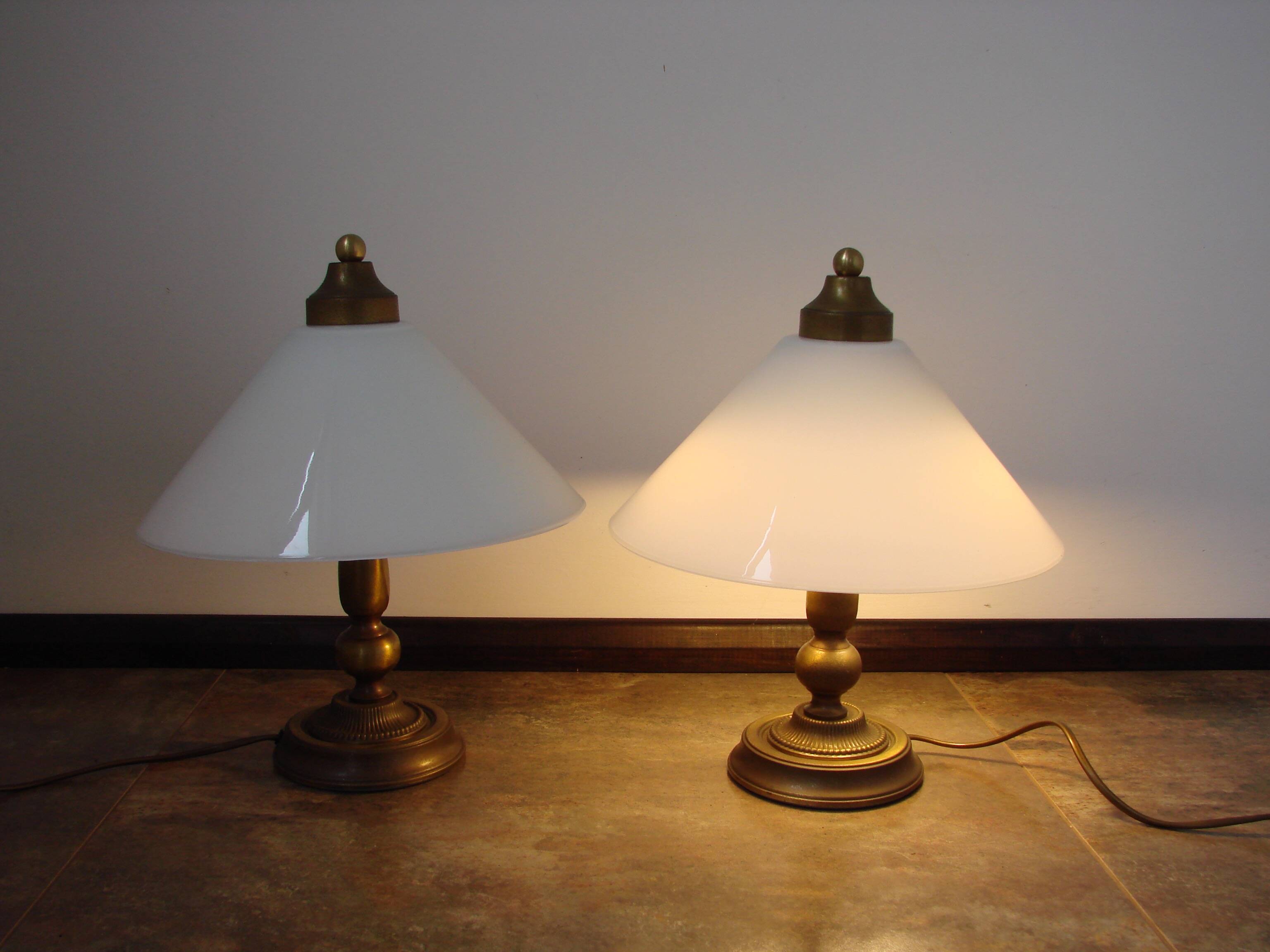 A pair of bedside lamps from the 1970s