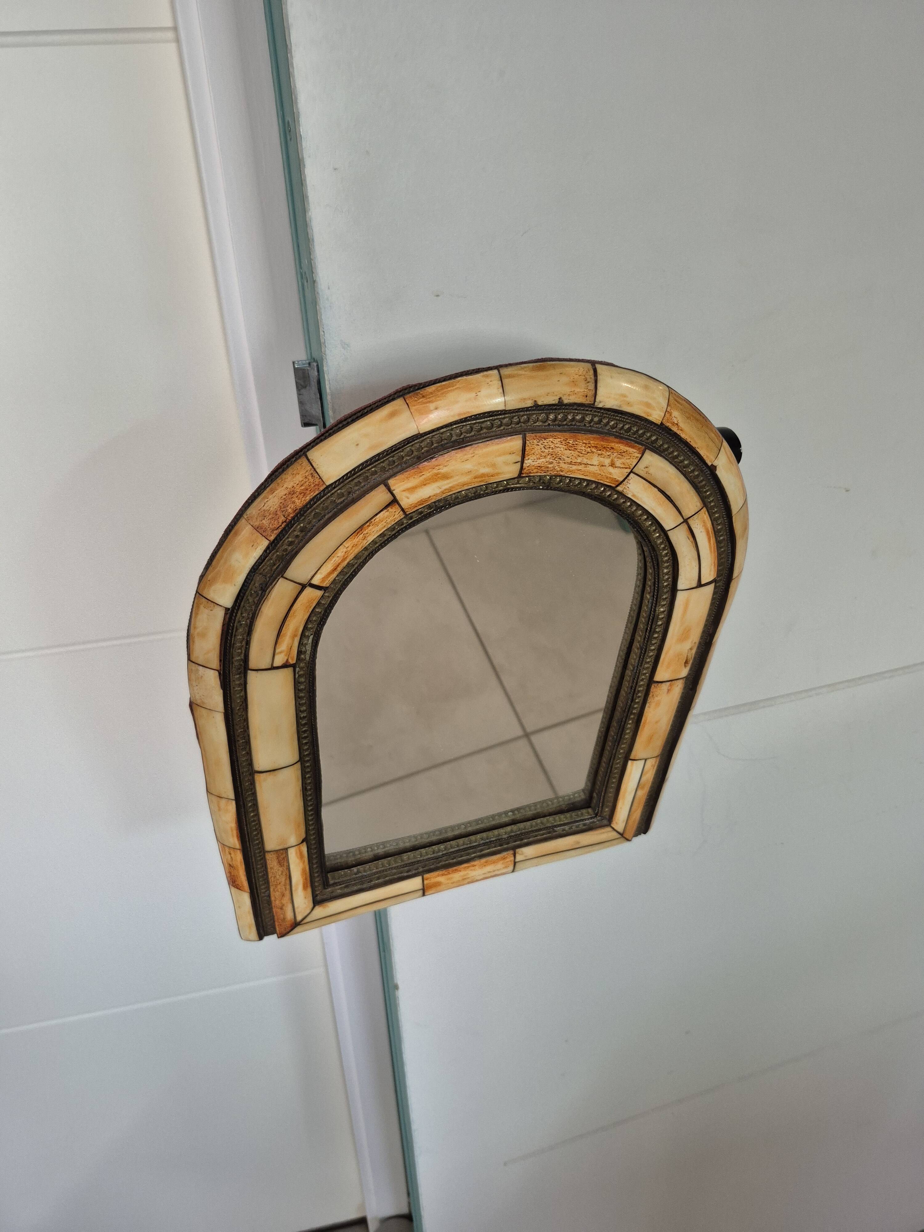 Ancient oriental brass mirror – arch shape