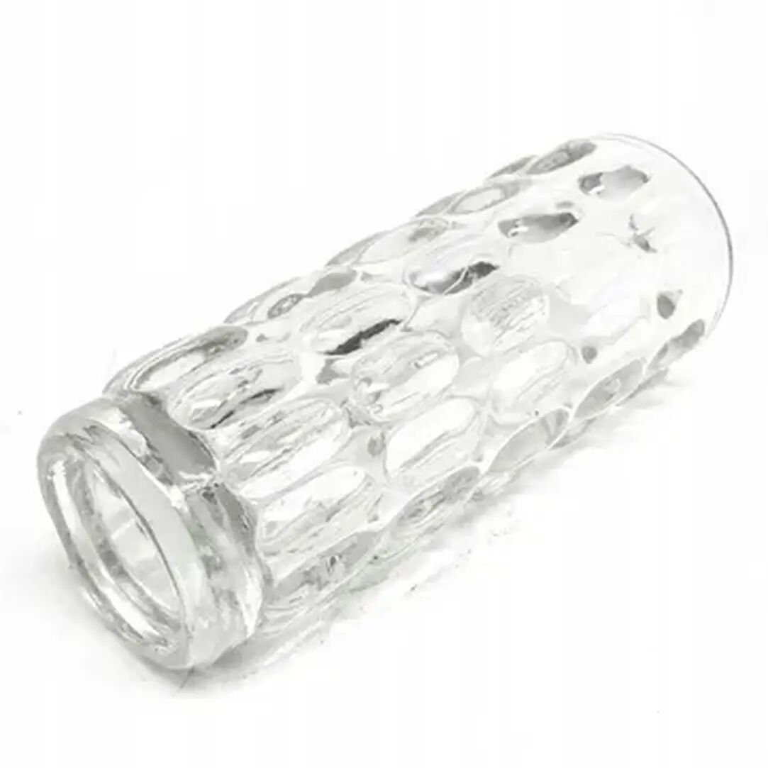 Vase en forme de haricot, en verre pressé transparent, HSG Ząbkowice, Pologne, années 1970