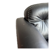 De Sede DS-101 Black Leather Lounge Chair — Swiss Handmade Mid-Century Armchair