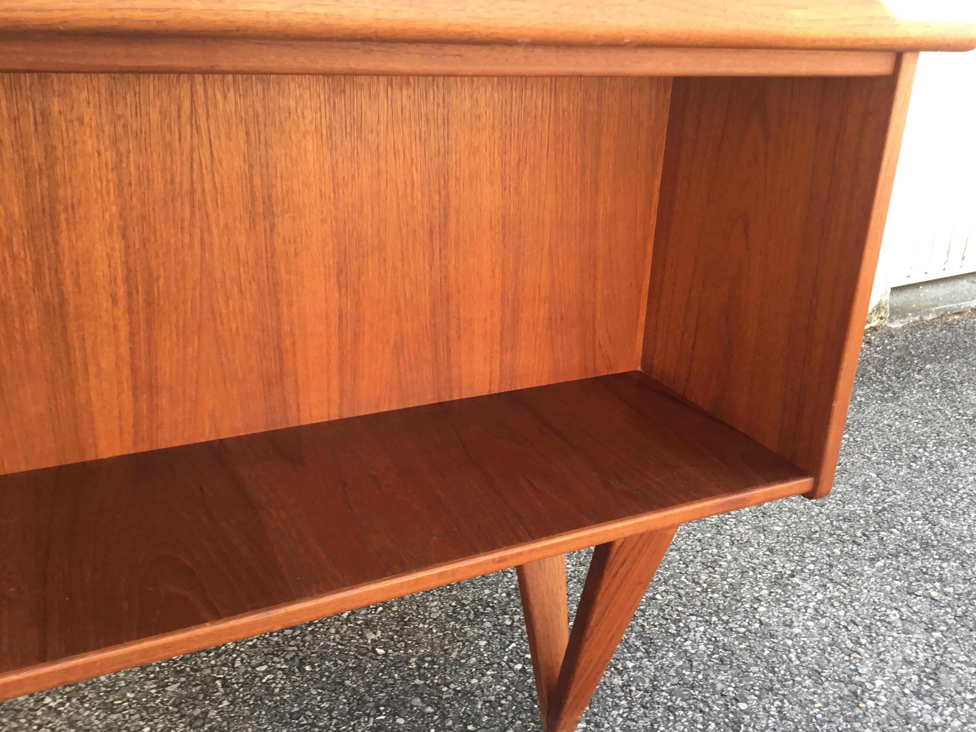 Peter Lovig Nielsen's Scandinavian teak boomerang desk from the 60s