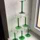 lot de 6 verres verts à vin blanc made in France années 60-70