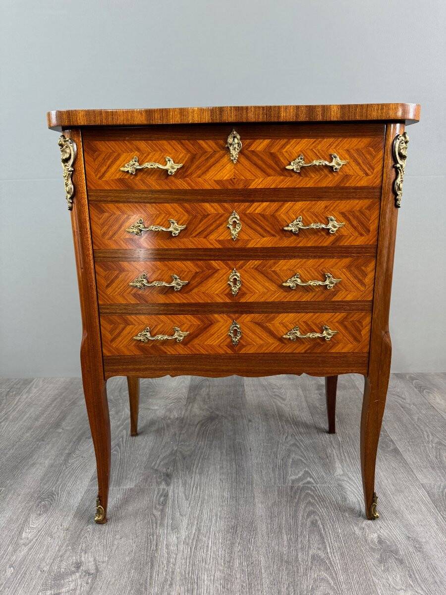 Marquetry bar cabinet, Louis XV style, 20th century
