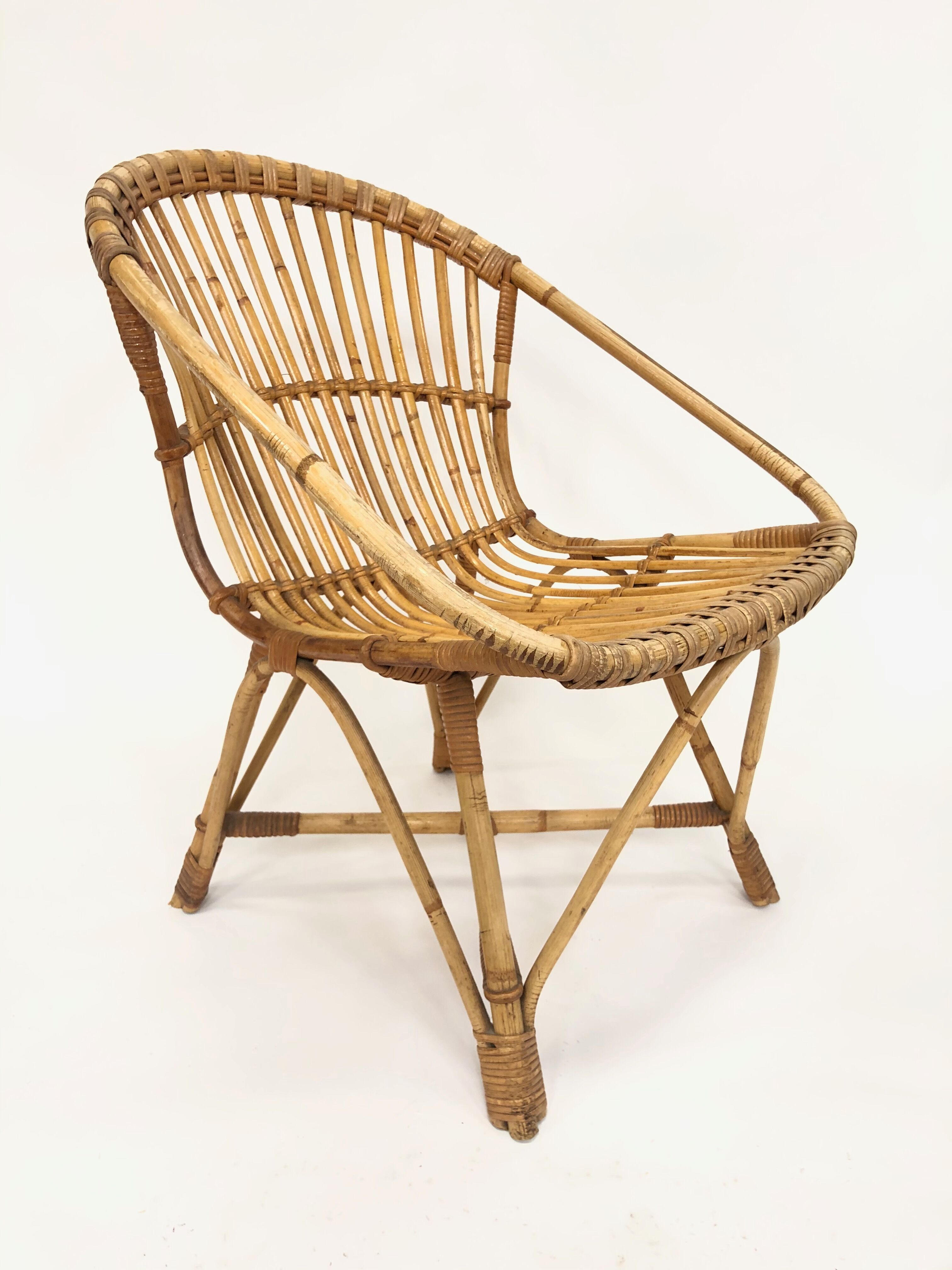 Rohe Noordwolde rattan chair, 1960, Netherlands