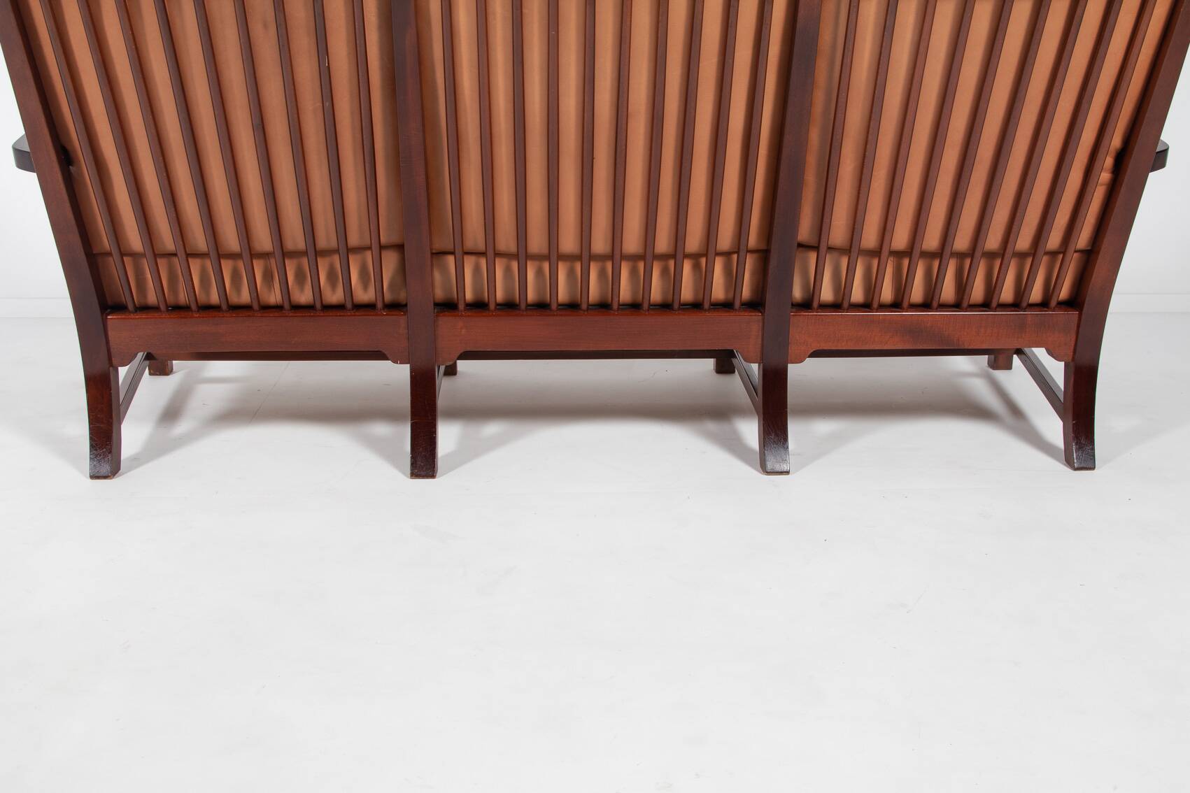 Mid-Century Danish Modern 3-seats sofa with cognac leather cushions