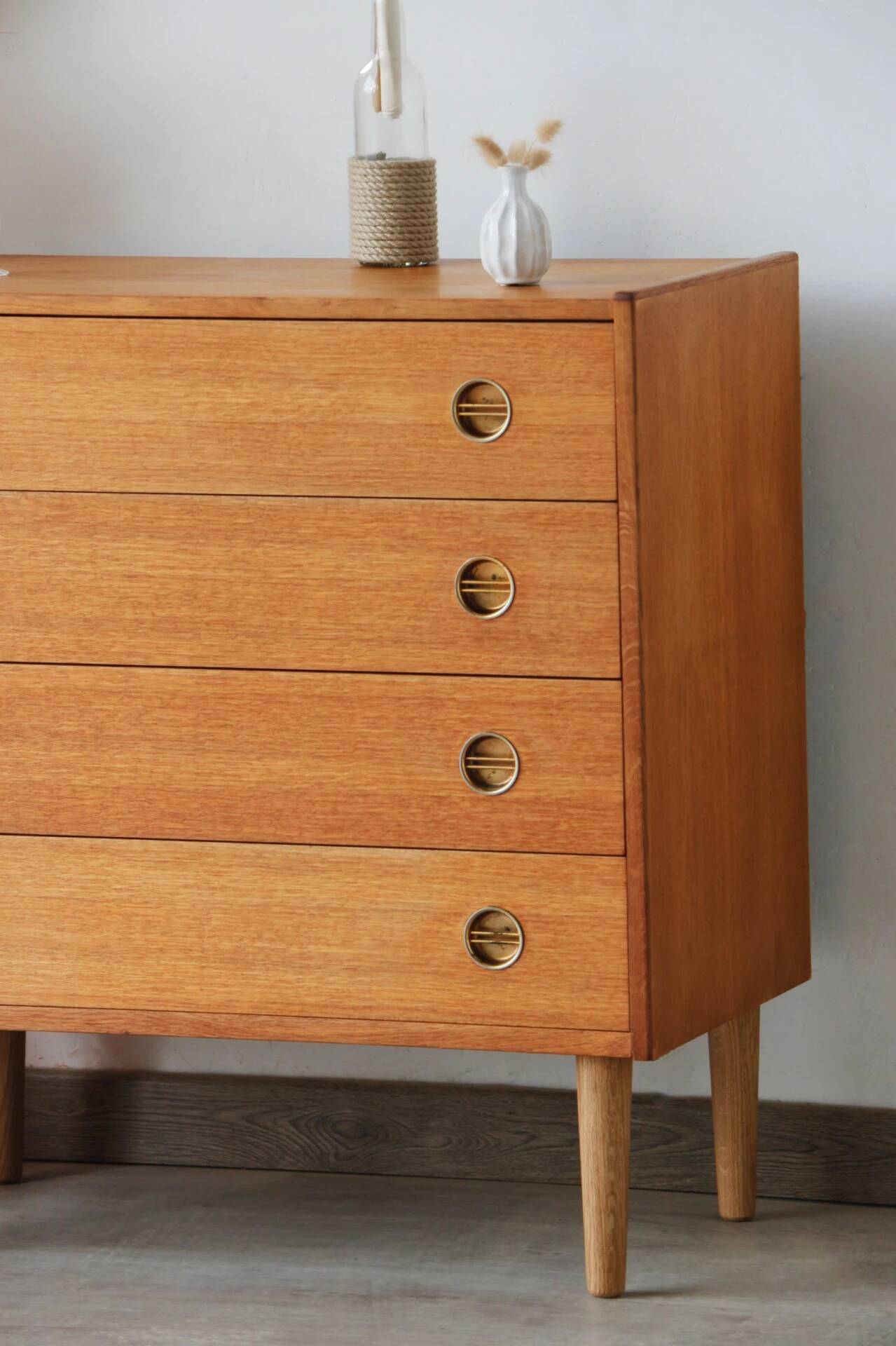 Scandinavian oak chest of drawers | vintage Danish furniture