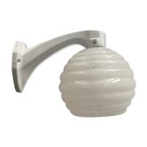 Porcelain wall lamp and vintage Clichy glass