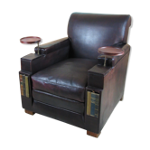 Fauteuil dandy ancien en cuir