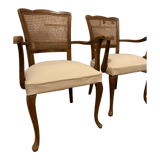 Beige and canning armchairs