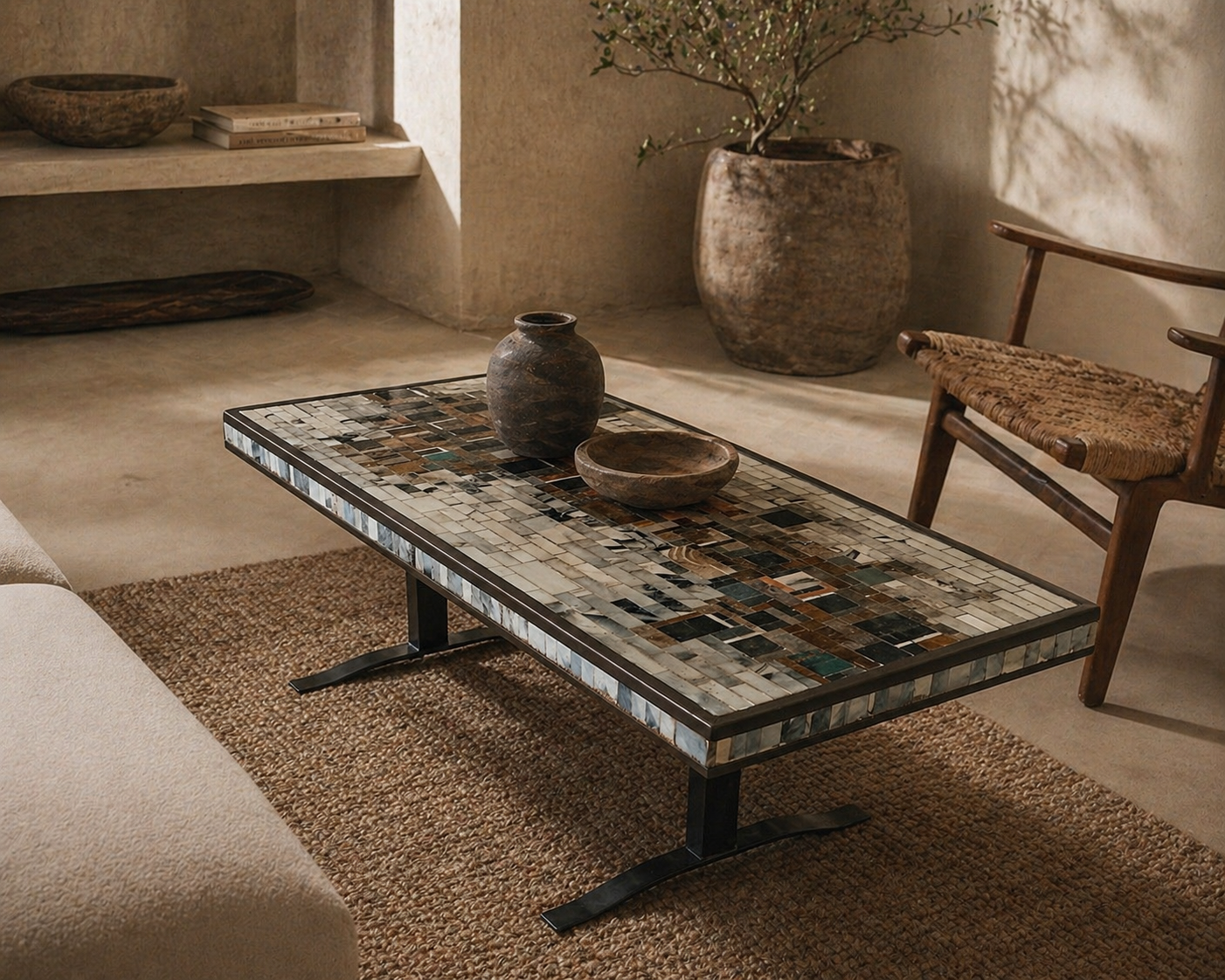 Coffee table marbre mid-century