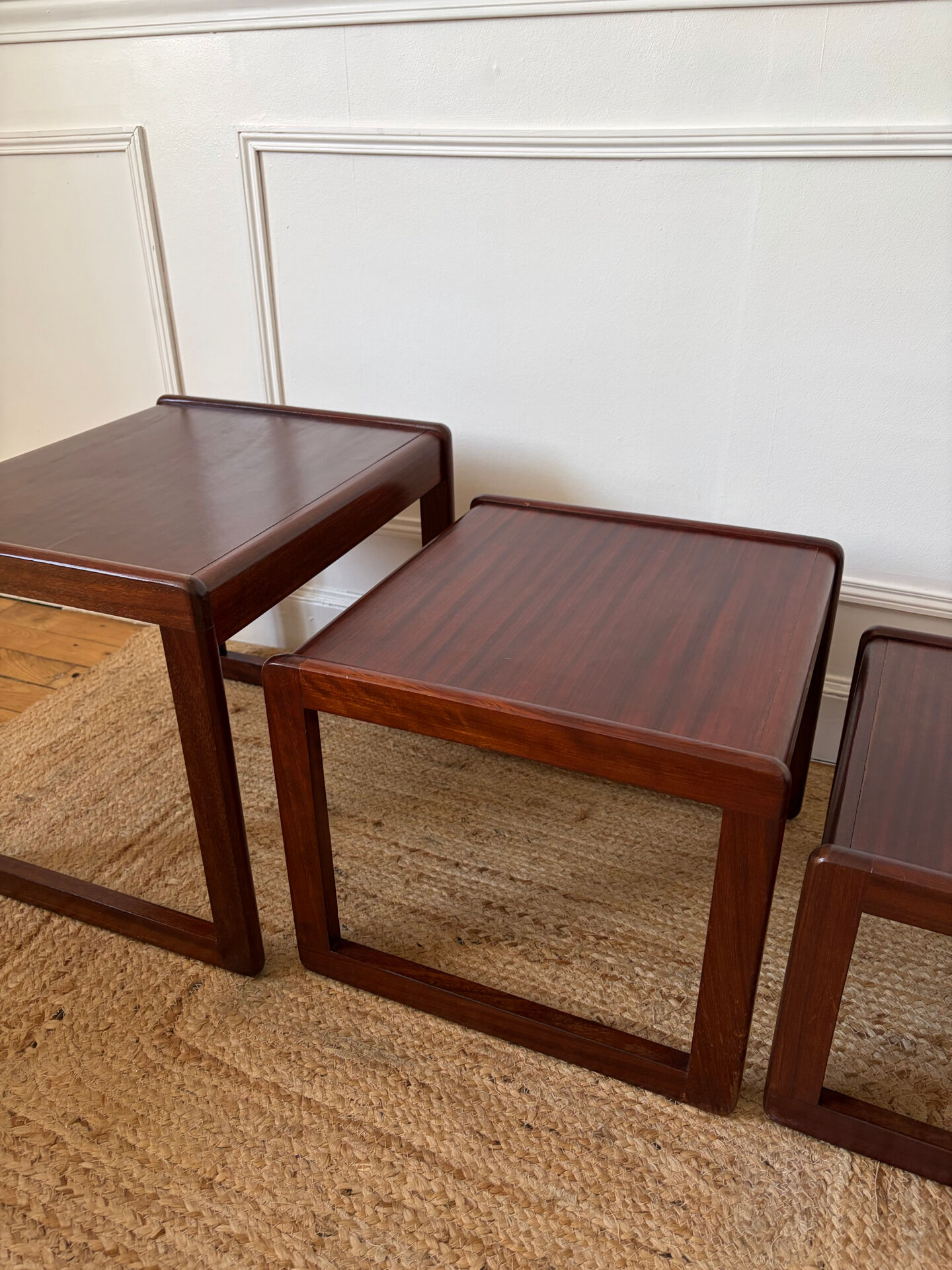 Nest of tables in teak from the 1960s.