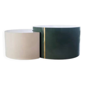 Set of Two Centre Tables, High Gloss Laminate, Moon Shape, Handmade - Size M