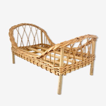 Wicker doll bed