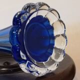 large blue crystal vase from cristal d'arques