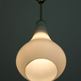Suspension en verre de lait d’opaline vintage
