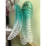 Contemporary Scenographic Set of Two Greeen "Felci" Murano Glass Wall Sconc