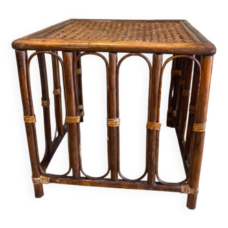 Rattan side table