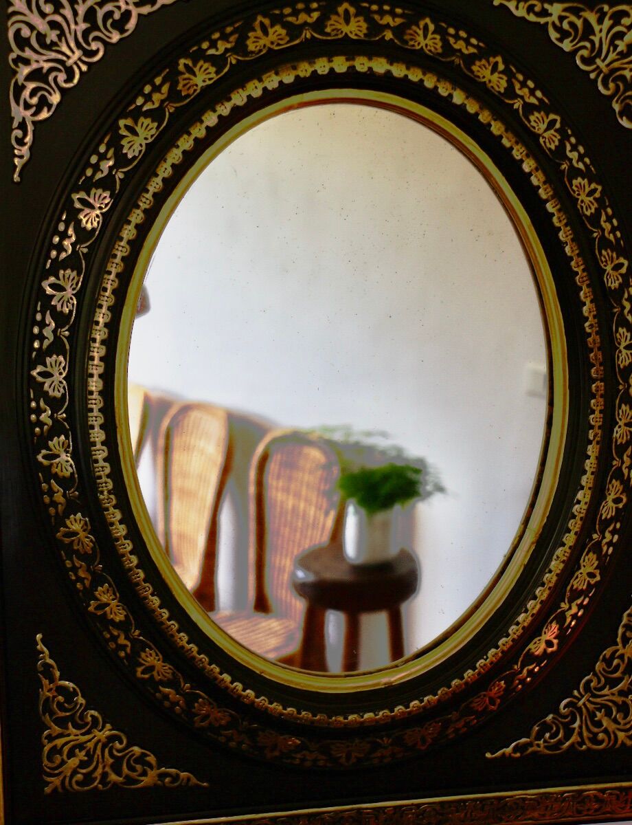 Napoleon III oval mirror - 55x45cm