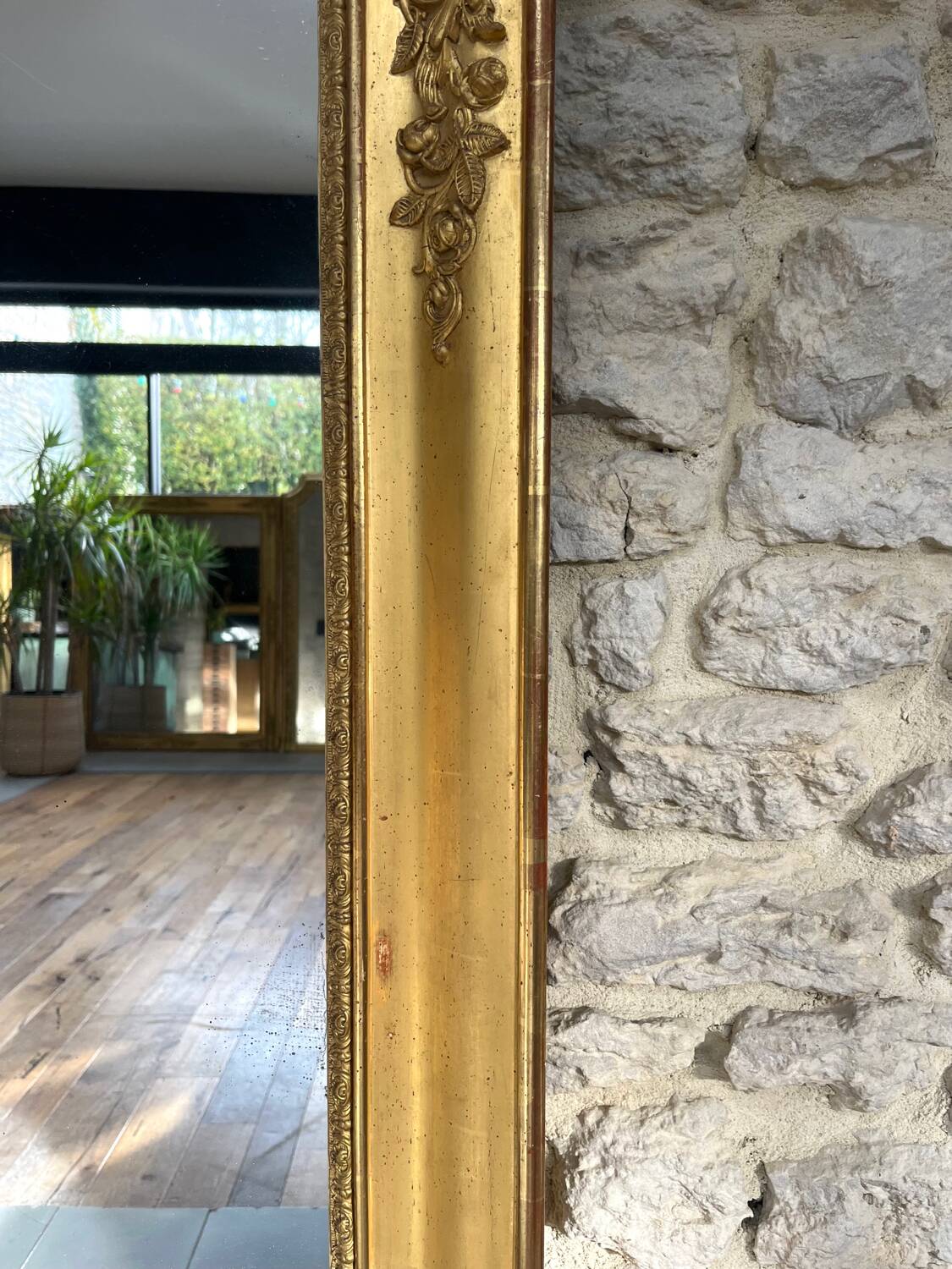 Empire period fireplace mirror, sublime gold leaf, 127cm/106cm