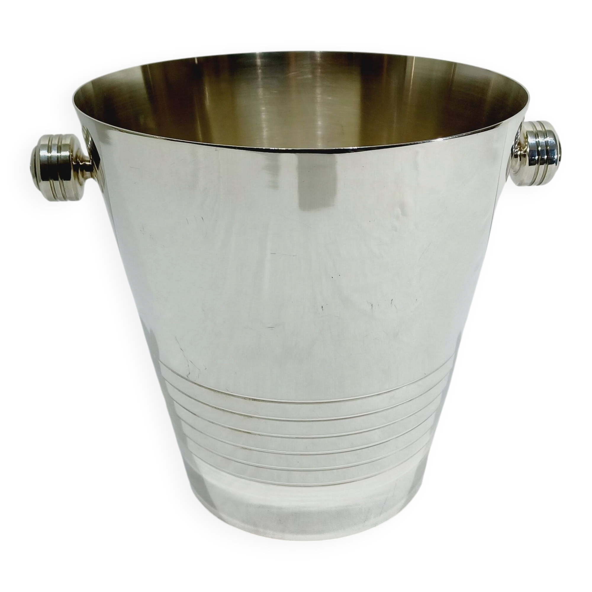 Silver-plated champagne bucket engraved with Auchan 25 years