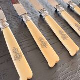 12 Robert Linzeler knives and leg of lamb set for Jules Piault Paris