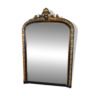 Large black and gold Napoleon III mirror 148X98
