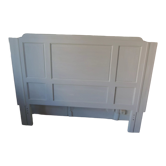 Headboard for a bed of 160 patinated pearl gray waxed finish.